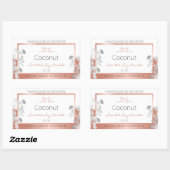 Boîtier Floral Blanc Étiquette Rose Or (Feuille)