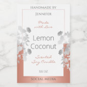 Boîtier Floral Blanc Étiquette Rose Or (Étiquettes simples)