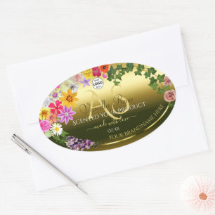 Boîtier Floral Gold Étiquettes Monogramme Logo
