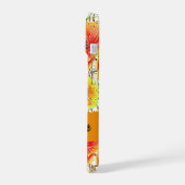 Boîtier iPhone 15 avec fleurs orange et jaune (Côté gauche)