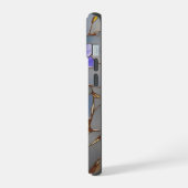 Boîtier iPhone 15 Fleurs Violettes en Verre Cathéd (Côté gauche)
