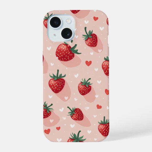 Boîtier iPhone 15 fraise (Verso)