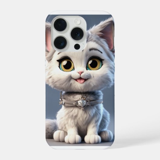 Boîtier iPhone 15 Pro avec illustration de chat ad (Verso)