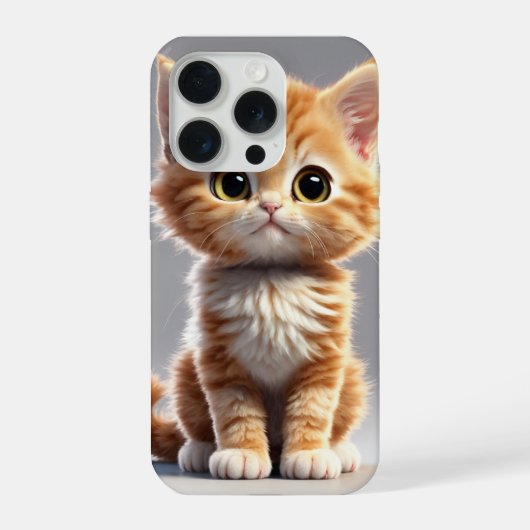 Boîtier iPhone 15 Pro avec un design de chat adora (Verso)