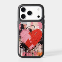 Boîtier iPhone 17 Pro Cœur Peint Abstrait