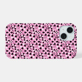 Boîtier iPhone à fleurs noires et blanches mignon (Verso Horizontal)