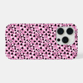 Boîtier iPhone à fleurs noires et blanches mignon (Verso Horizontal)