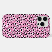 Boîtier iPhone à fleurs noires et blanches mignon (Verso Horizontal)