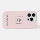 Boîtier iPhone Coque Rose Pâle Logo d'Entreprise (Verso Horizontal)