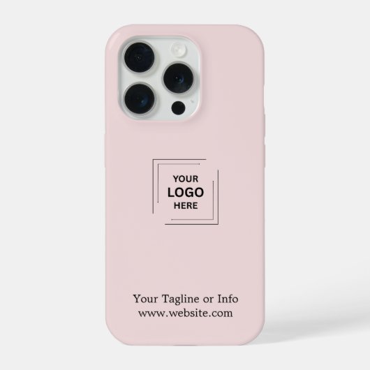Boîtier iPhone Coque Rose Pâle Logo d'Entreprise (Verso)