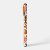 Boîtier iPhone Fleurs Orange Rétro (Côté gauche)
