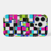 Boîtier iPhone géométrique Cyberpunk Glitch (Verso Horizontal)