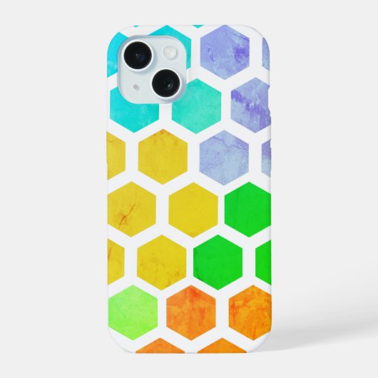 Boîtier iPhone Hexagonal Coloré Moderne (Verso)