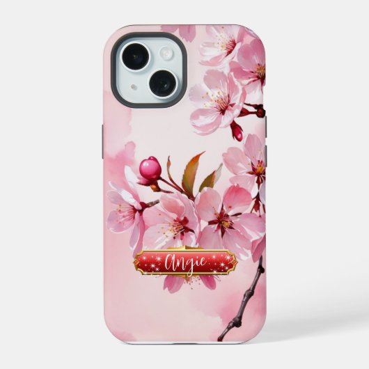 Boîtier iPhone / iPad Fuschia Fleurs de Cerisier R (Verso)