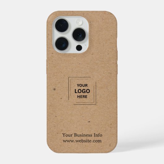 Boîtier iPhone Logo d'entreprise Kraft Rustique (Verso)