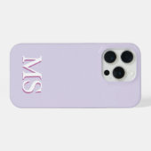 Boîtier iPhone Monogramme Minimaliste Violet Lavan (Verso Horizontal)