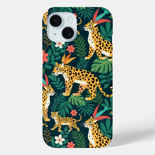 Boîtier iPhone motif jungle léopard tropical