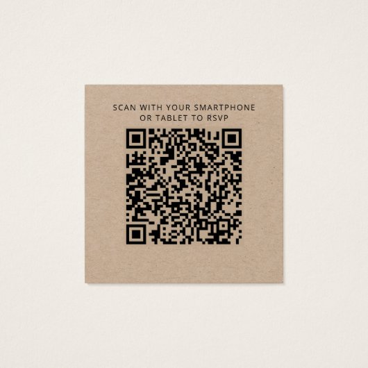Boîtier Mariage moderne QR Code RSVP Website Card (Dos)