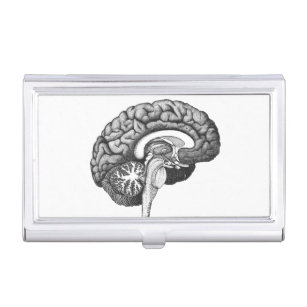 Boîtier Pour Cartes De Visite Anatomie médicale vintage illustration cerveau hum