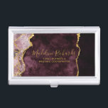 Boîtier Pour Cartes De Visite Aquarelle Bourgogne et or Marbre Agate doré<br><div class="desc">Aquarelle Bourgogne & Aquarelle Or Aquarelle Marbre Agate Géode Doré Design,  avec polices Moderne et Script. Étui de carte d'affaires tendance et chic ! ~ Regardez ma boutique pour voir l'ensemble de la suite pour ce design!</div>
