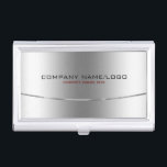 Boîtier Pour Cartes De Visite Aspect moderne en acier inoxydable métallique<br><div class="desc">Design arrière - plan métallique en argent simple et élégant, en acier inoxydable look modèle porte-carte d'affaires. Il s'agit d'une image et non d'une véritable finition métallique ou métallique. Entièrement personnalisable. Carte de visite correspondant. Si vous avez besoin d'aide pour customiser, changer de couleur ou autre chose à l'un de...</div>
