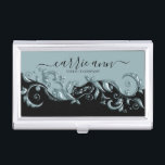 Boîtier Pour Cartes De Visite Bleu Floral Ornemental | Personnaliser<br><div class="desc">Titulaire de carte professionnelle prêt à vous personnaliser. REMARQUE : SEULEMENT CHANGER LES ZONES MODÈLES NÉCESSAIRES! 😀 Si nécessaire, vous pouvez supprimer le texte et commencer à ajouter le texte et la police que vous voulez. 📌 Si vous avez besoin d'une personnalisation plus poussée, cliquez sur le bouton "Cliquez pour...</div>