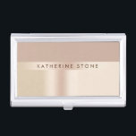 Boîtier Pour Cartes De Visite Brun rose élégant et élégant d'or<br><div class="desc">Conception rose d'or de faux moderne et simple.</div>