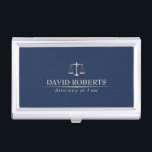 Boîtier Pour Cartes De Visite Bureau du Procureur de la République moderne Blue<br><div class="desc">Bureau du Procureur de la loi de l'avocat Détenteur de carte d'affaires moderne Blue & Gold.</div>