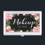 Boîtier Pour Cartes De Visite Calligraphie de emballage florale moderne de<br><div class="desc">================= AU SUJET DE CE ================= DE CONCEPTION Porte-cartes de carte de visite floral moderne de calligraphie de maquilleur. (1) tout le style des textes, couleurs, tailles peut également être modifié pour adapter vos besoins. (2) si vous avez besoin de n'importe quels articles de personnalisation ou d'assortiment, svp contactez-moi. (3)...</div>