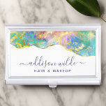 Boîtier Pour Cartes De Visite Chic Fire Opal Rainbow Gemstone<br><div class="desc">Chic Fire Opal Rainbow Gemstone Business Card Case. Parfait pour un salon de beauté,  coiffeur,  maquilleur ou cosmétologue.</div>