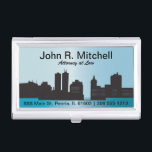 Boîtier Pour Cartes De Visite City Skyline Personnalisez le détenteur de carte<br><div class="desc">Détenteurs de cartes d'affaires. ✔ Remarque : Tous les domaines modèles n'ont pas besoin d'être changés. 📌 Si vous avez besoin d'une personnalisation plus poussée, cliquez sur le bouton "Cliquez pour Customiser plus loin" ou "Customiser ou modifier la conception" et utilisez notre outil de conception pour redimensionner, faire pivoter, modifier...</div>