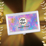 Boîtier Pour Cartes De Visite Coloré Abstrait Fire Opal Gemstone Ajouter un logo<br><div class="desc">Si vous cherchez un coque carte de visite opal unique et élégant, jetez un oeil à notre trousse de cartes d'affaires! Beau effet numérique faux or et un effet numérique faux opal. Ce coque de carte est parfait pour toute occasion professionnelle ou professionnelle. De plus, le texte est entièrement personnalisable,...</div>