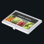 Boîtier Pour Cartes De Visite Cool Colorful Vegetables Nutritionist Chef<br><div class="desc">Cool business card holder with a professional studio photo of vegetables. Perfect for chef,  nutritionist,  dietitian,  health consultant.</div>