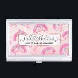 Boîtier Pour Cartes De Visite Cute Mythique Rose Unicorne Aquarelle arc-en-ciel<br><div class="desc">Ce motif mythique mignon et artistique est parfait pour la fille ludique et amusante. Il présente des licornes d'aquarelle et des arcs-en-ciel peints à la main et dessinés à la main en bleu cyan, de couleur rose-néon et de couleur rose-néon sur un arrière - plan dégradé. C'est girly, tendance, et...</div>