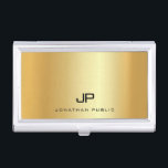 Boîtier Pour Cartes De Visite Elégant Faux Gold Moderne Monogramme Modèle<br><div class="desc">Élégant Titulaire de carte d'affaires Modèle de Monogramme moderne Faux Gold. Parfait pour les Avocats,  Avocats,  Professionnels d'Entreprise,  Stylistes,  Designers,  Enseignants,  Realtors,  Brokers,  Directeurs,  Gestionnaires,  Consultants,  Architectes,  Ingénieurs,  Agents Immobiliers,  Comptables,  Musiciens,  toutes professions.</div>