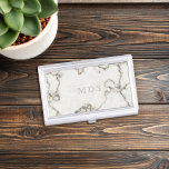 Boîtier Pour Cartes De Visite Élégant Faux Marble Monogram Business Card Case<br><div class="desc">Ajoutez vos initiales à ce coque carte de visite en marbre moderne</div>