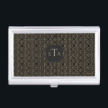 Boîtier Pour Cartes De Visite Elégant Gold Art Déco Great Gatsby 20s Monogramme<br><div class="desc">Vintage Gold Black Art Déco Grande Gatsby design. Il présente un style Art déco Great Gatsby, un Hollywood des années 1920, avec une fausse feuille d'or sur laquelle est superposé Fleur-de-lis ! Utilisez l'outil Personnaliser pour ajouter vos informations. Pour plus d'informations, visitez s'il vous plaît, ma Royal Gold Black Great...</div>