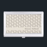 Boîtier Pour Cartes De Visite Élégant Mid-Century Tan Motif Personnalisé<br><div class="desc">Élégant boîtier de carte de visite personnalisée du milieu du siècle moderne</div>