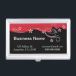 Boîtier Pour Cartes De Visite Élégantes perruques florales rouges | Personnalise<br><div class="desc">Porte-cartes de visite. Remarque : Toutes les zones de modèle n'ont pas besoin d'être modifiées. 📌 Si vous avez besoin d'une personnalisation plus poussée, cliquez sur le bouton "Cliquez pour Customiser plus loin" ou "Customiser ou modifier la conception" et utilisez notre outil de conception pour redimensionner, faire pivoter, modifier la...</div>