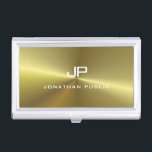 Boîtier Pour Cartes De Visite Faux Gold Look Monogramme moderne Modèle Glamor<br><div class="desc">Faux Gold Look Moderne Monogramme Modèle Glamor Titulaire de carte d'affaires. Parfait pour les Avocats,  Avocats,  Professionnels d'Entreprise,  Stylistes,  Designers,  Enseignants,  Realtors,  Brokers,  Directeurs,  Gestionnaires,  Consultants,  Architectes,  Ingénieurs,  Agents Immobiliers,  Comptables,  Musiciens,  toutes professions.</div>
