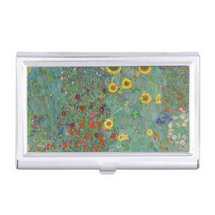 Boîtier Pour Cartes De Visite Gustav Klimt - Jardin de campagne avec tournesols