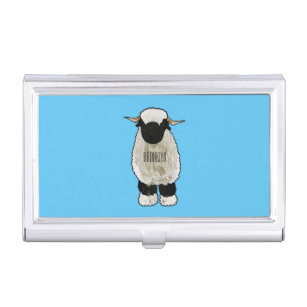 Boîtier Pour Cartes De Visite Illustration de la caricature de mouton Valais Bla
