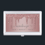Boîtier Pour Cartes De Visite Lecteurs de Parties scintillant Rose Gold Sparkle<br><div class="desc">Parties scintillant rose Gold Sparkle Drips Luxury Business Card Case avec fausse parties scintillant goutte à goutte dans rose vif, luxe rose or sur un arrière - plan de style métallique classique. Le luxe vous envahit, vos cartes de visite devraient l'être aussi ! Facile à customiser ! N'hésitez pas à...</div>