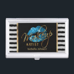 Boîtier Pour Cartes De Visite Lèvres de Parties scintillant turquoise avec bande<br><div class="desc">Titulaires de carte professionnelle dans une Parties scintillant bleu turquoise Lèvres avec impression rayure noir et blanc avec do-it-yourself Texte. ⭐ Ce Produit est 100% Personnalisable. Les graphiques et/ou le texte peuvent être ajoutés, supprimés, déplacés, redimensionnés, changés autour, tournés, etc... ... ... ... ... ... ... ... ... ... ......</div>
