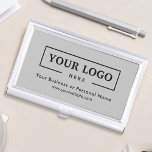 Boîtier Pour Cartes De Visite Logo d'entreprise personnalisé Gris d'entreprise<br><div class="desc">Créez votre porte-carte de visite professionnel personnalisé avec le logo de votre entreprise et le texte personnalisé. Les supports de carte de visite personnalisés sont des cadeaux d'entreprise pratiques pour les cadres et les employés, et ils ajoutent une touche professionnelle et une valeur promotionnelle à la présentation de vos cartes...</div>