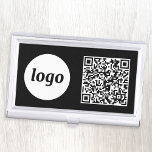 Boîtier Pour Cartes De Visite Logo simple promotionnel Business QR Code<br><div class="desc">Logo simple et code QR pour promouvoir votre entreprise. Remplacez le logo et le code QR par le vôtre pour customiser. Minimaliste et professionnel pour refléter votre marque.</div>