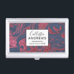 Boîtier Pour Cartes De Visite Marbre de Parties scintillant bleue de la Marine R<br><div class="desc">Cette motif moderne, girly et chic conviendra parfaitement à une femme branchée et élégante. Il présente une parties scintillant rouge brun brun imbriquée, du rose bordeaux et une motif en marbre bleu marine. Il est tendance, unique, élégant, élégant et contemporain. ***REMARQUE DE CONCEPTION IMPORTANTE : Pour toute demande de conception...</div>