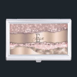 Boîtier Pour Cartes De Visite Monogramme de Parties scintillant Gold Diamonds Ro<br><div class="desc">Motif or rose tendance et diamants avec votre monogramme et nom.L'idée cadeau cool parfait pour elle en toute occasion.</div>