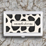 Boîtier Pour Cartes De Visite Motif Abstrait de typographie noire de nom personn<br><div class="desc">Organisez vos besoins professionnels grâce à notre étui de carte d'affaires Monogrammé,  rose et Motif noir. Elevez votre jeu de réseautage avec ce coque chic et personnalisé,  fusionnant le style avec la fonctionnalité dans un élégant accessoire!</div>