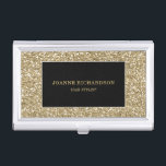Boîtier Pour Cartes De Visite Or moderne et professionnel élégant élégant noir<br><div class="desc">Or moderne et parties scintillantes noires,  porte-cartes de carte de visite professionnel élégant.
Vous pouvez easilly ajouter votre propres nom et travail.</div>